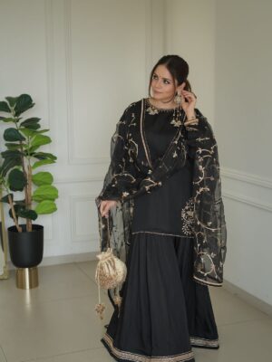 BLACK SHARARA SET