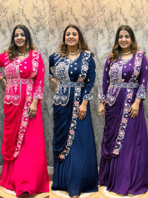 GOWN WITH ATTECHED JACKET AND DUPATTA