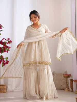 READY TO WEAR WHITE SHARARA