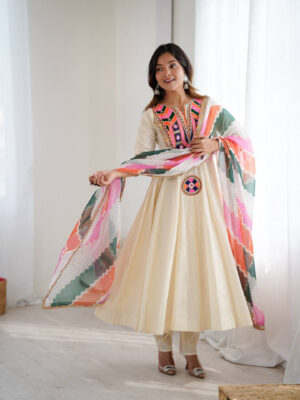 GOWN WITH DUPATTA AND PANT