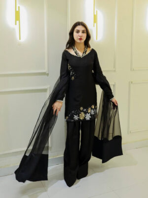 BLACK FARSI SALWAR WITH KURTA & DUPATTA