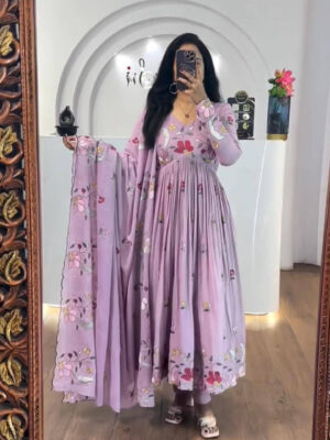 EMBROIDERY GOWN PANT WITH DUPATTA